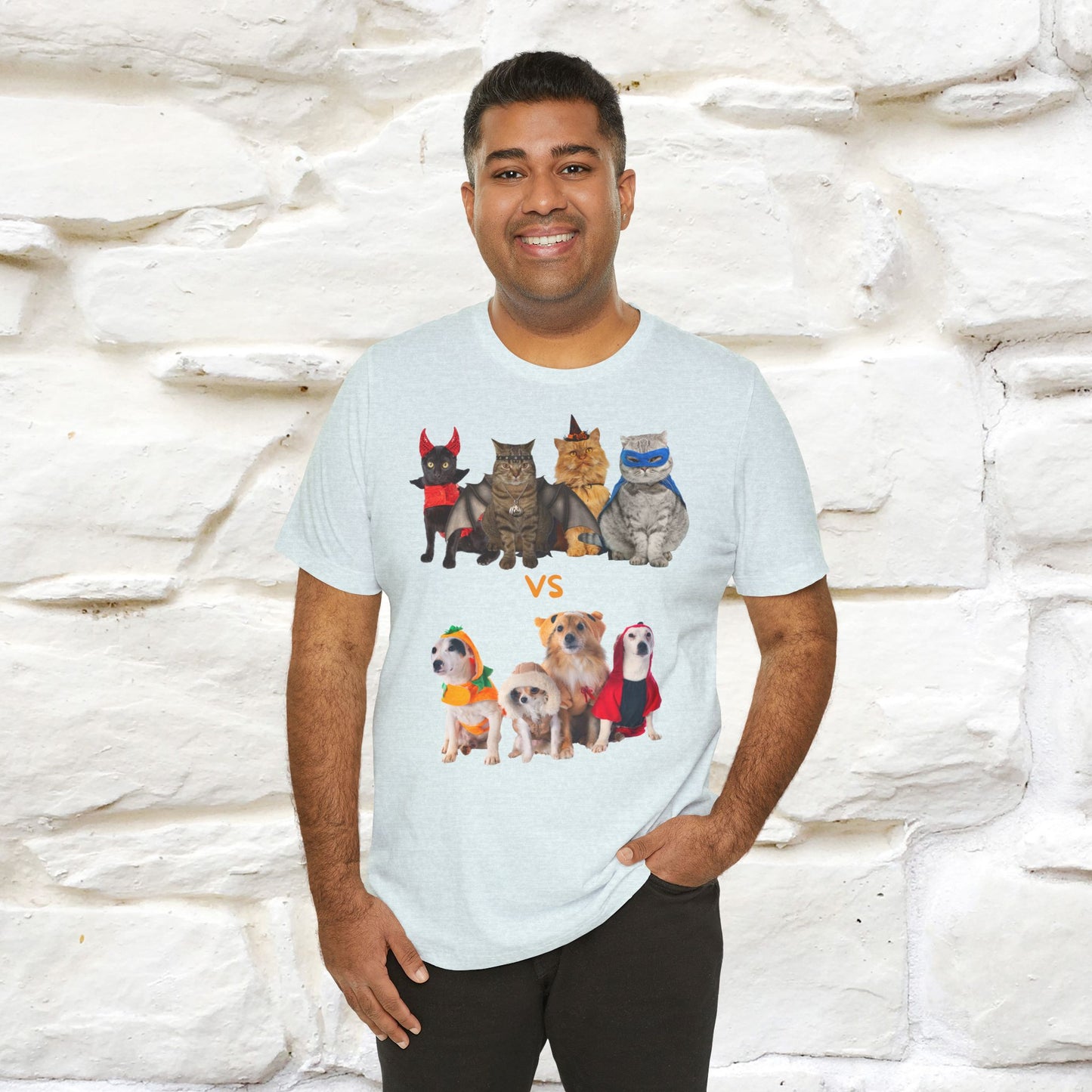 ''Cat Vs Dogs''  Cat and Dog T-shirt for Men and Women 100% Cotton*