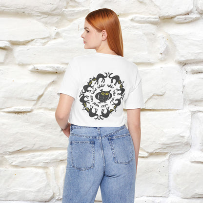 ''Black Cat Circle'' Cat T-Shirt Front and Back Design | Nunu&Miao Studio