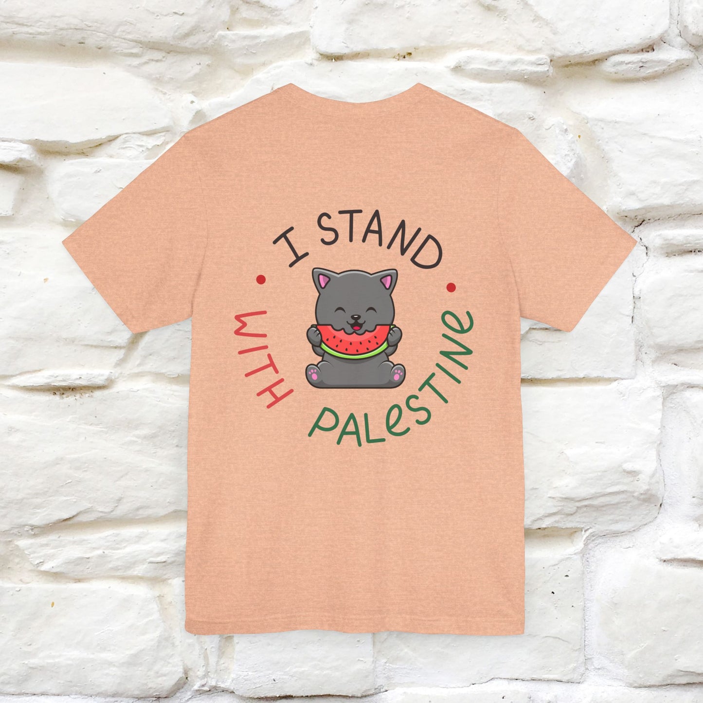 "I Stand With Palestine" Cat T-shirt for Men & Women | Front & Back Design | 100% Cotton*