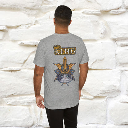 ''King Cat'' T-Shirt For Men, Front and Back Design, 100% Cotton* - Nunu&Miao Studio