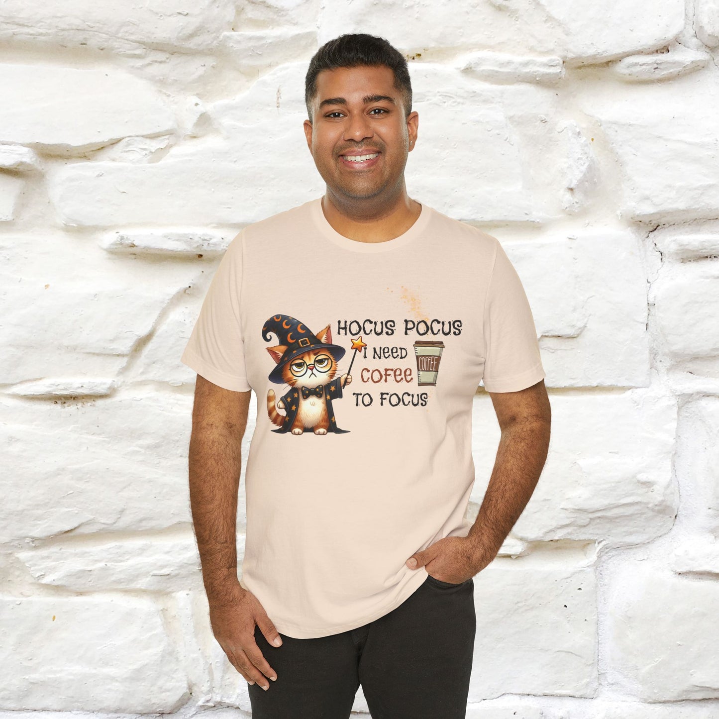 ''Hocus Pocus I Need Coffe To Focus'' Funny Cat Shirt | Nunu&Miao Studio