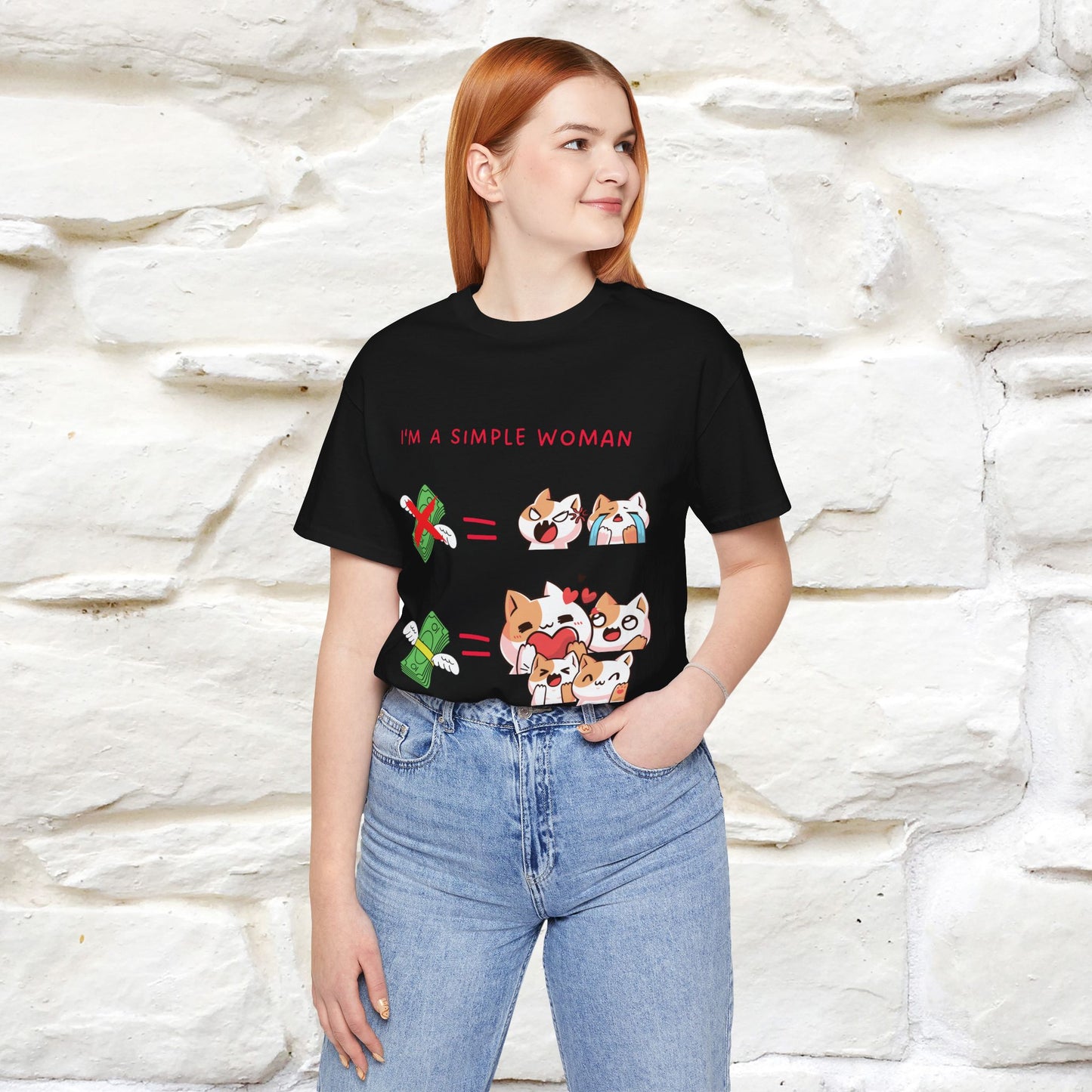 "I'm A Simple Woman" Funny Cat T-shirt for Women | 100% Cotton* 🐾