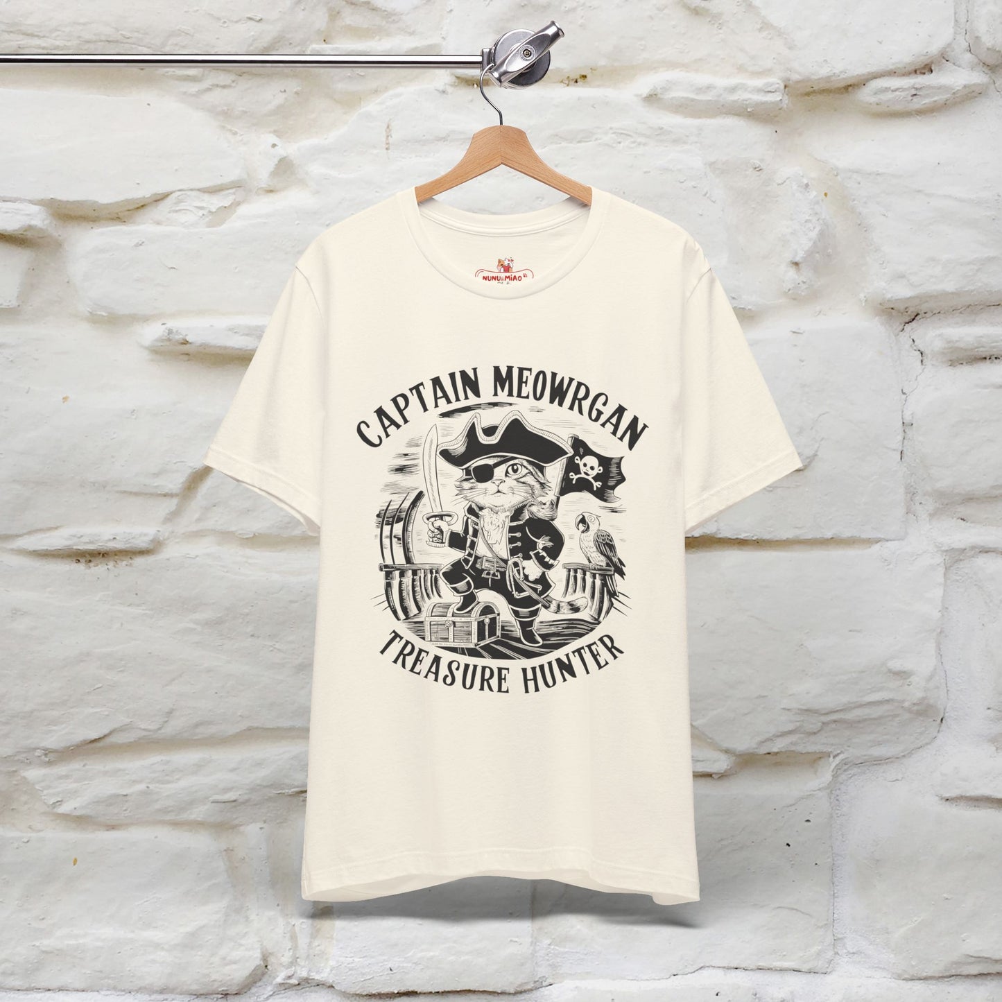 Captain Meowrgan Treasure Hunter T-Shirt | Adventure Cat Tee for Men & Women | 100% Cotton*