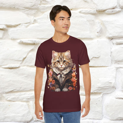 "Mr. Meow" Elegante T-shirt con gatto per uomo e donna | 100% cotone*