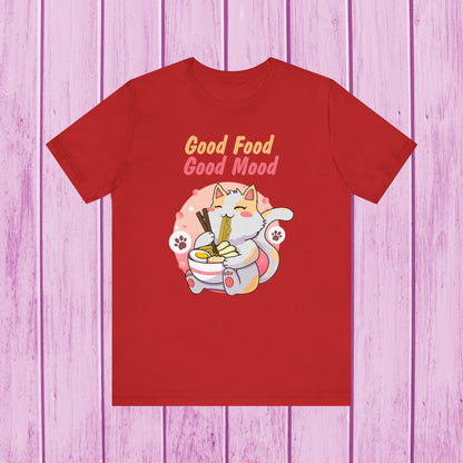 "Good Food Good Mood" Cat T-shirt for Men & Women | 100% Cotton*