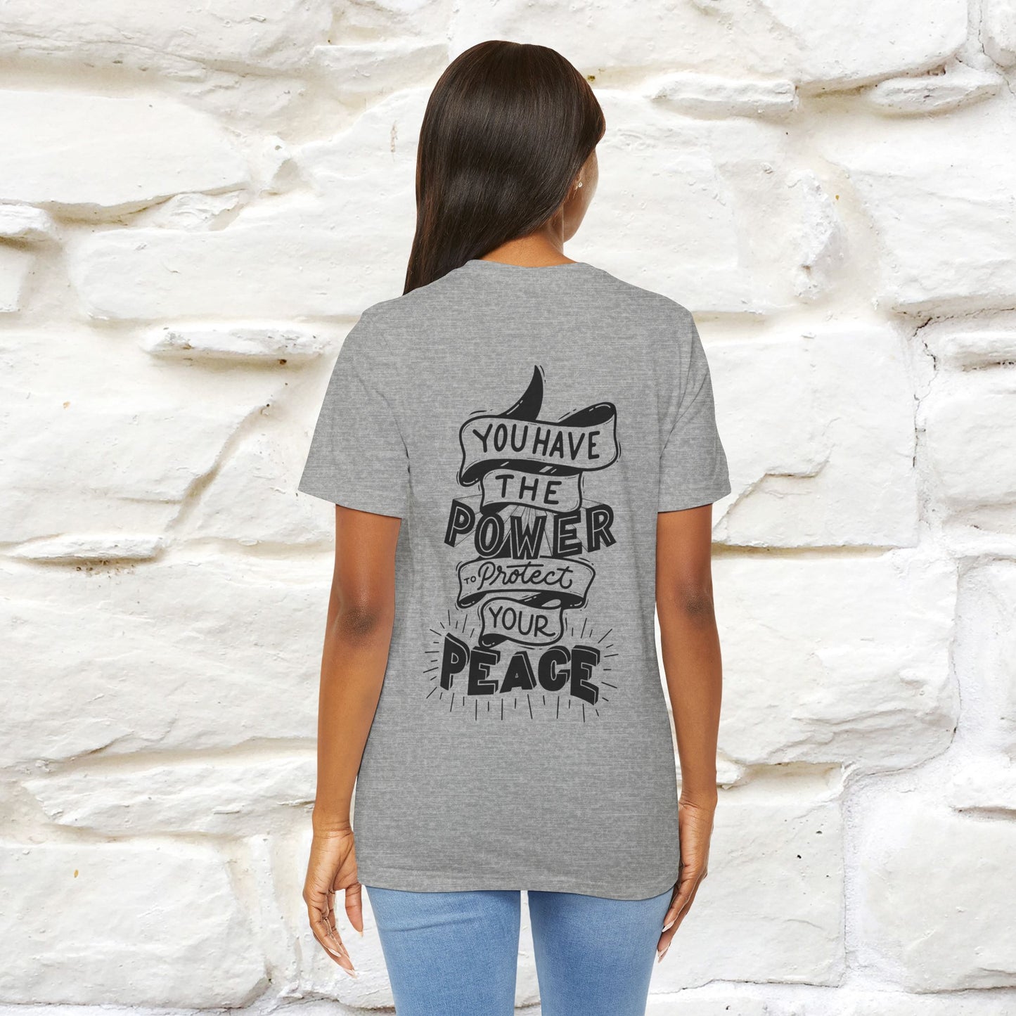 "You Have the Power to Protect Your Peace" Cat T-Shirt for Men & Women | Front & Back Design | 100% Cotton*