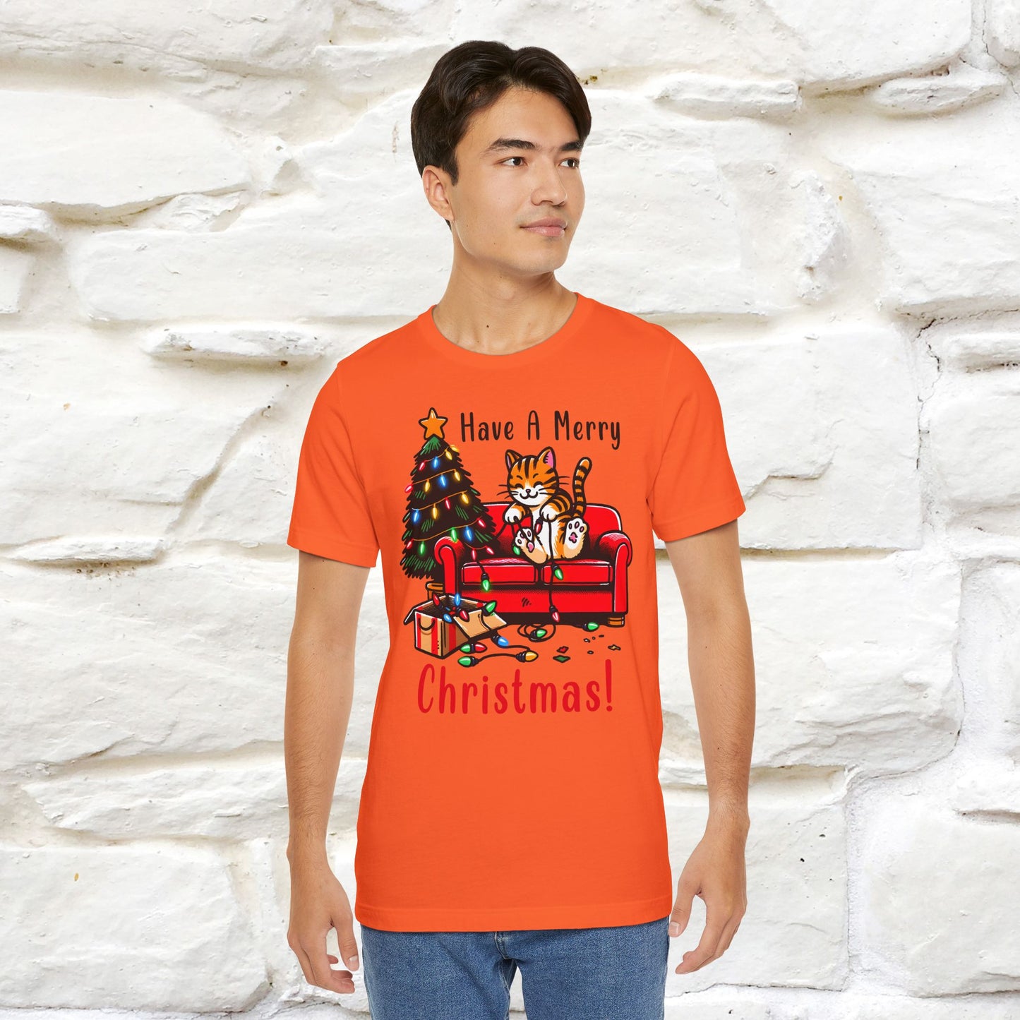 “Have A Merry Christmas! T-Shirt | Festive Cat Shirt for Men & Women | 100% Cotton”