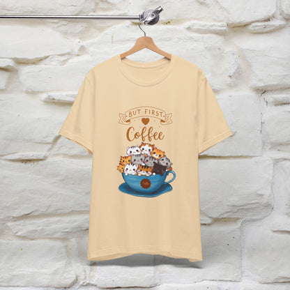 "But First, Coffee Time" Cat T-Shirt for Men & Women | 100% Cotton*