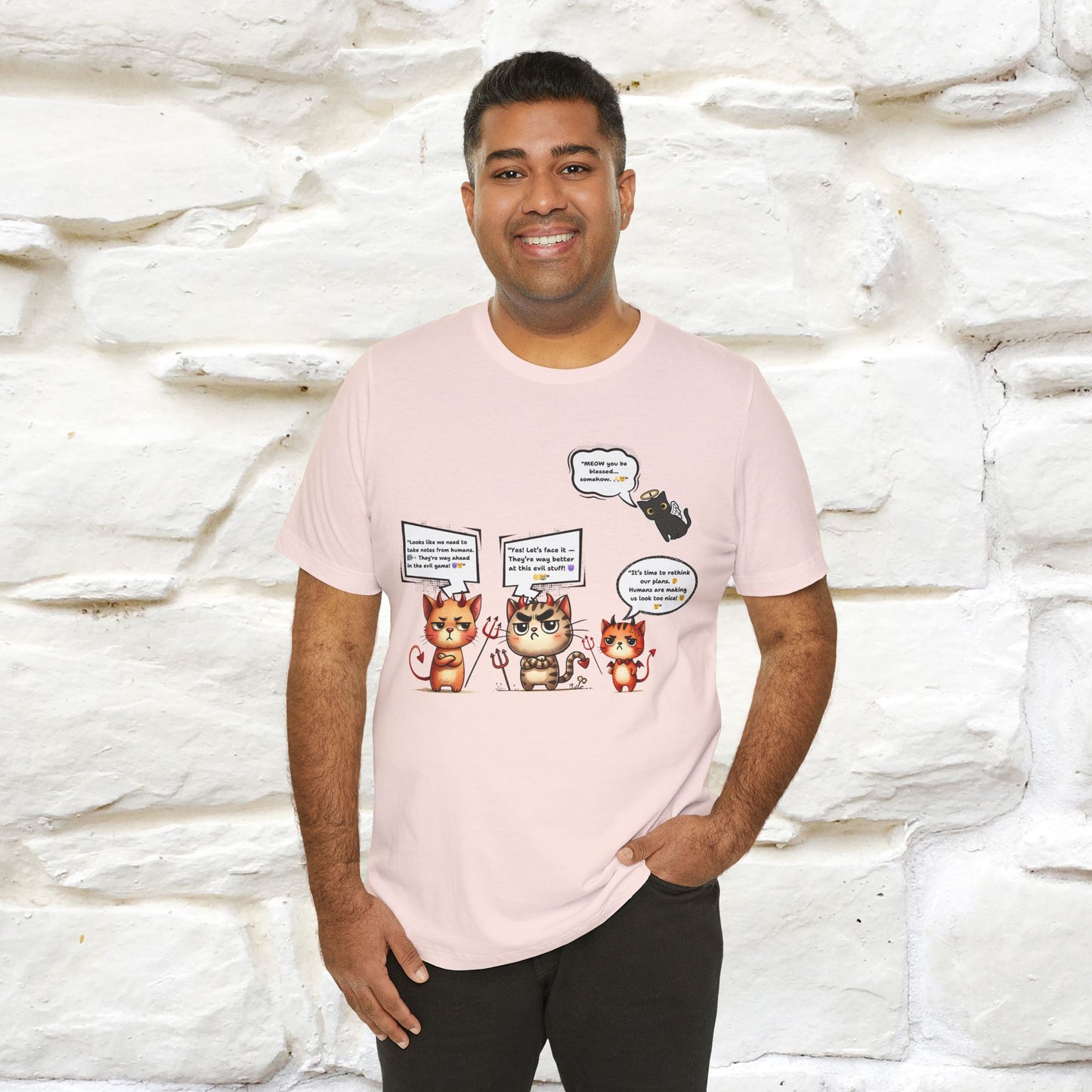 "Humans Are Way Ahead In The Evil Game! 😈😼" Cat  T-shirt |Nunu&Miao Studio