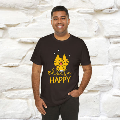 "Choose Happy" Cat T-Shirt for Men & Women | 100% Cotton* | Positive Tee 🐾