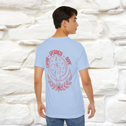 "Espoir Speranza Hope'' Cat T-Shirt Front and Back Design | Nunu&Miao Studio