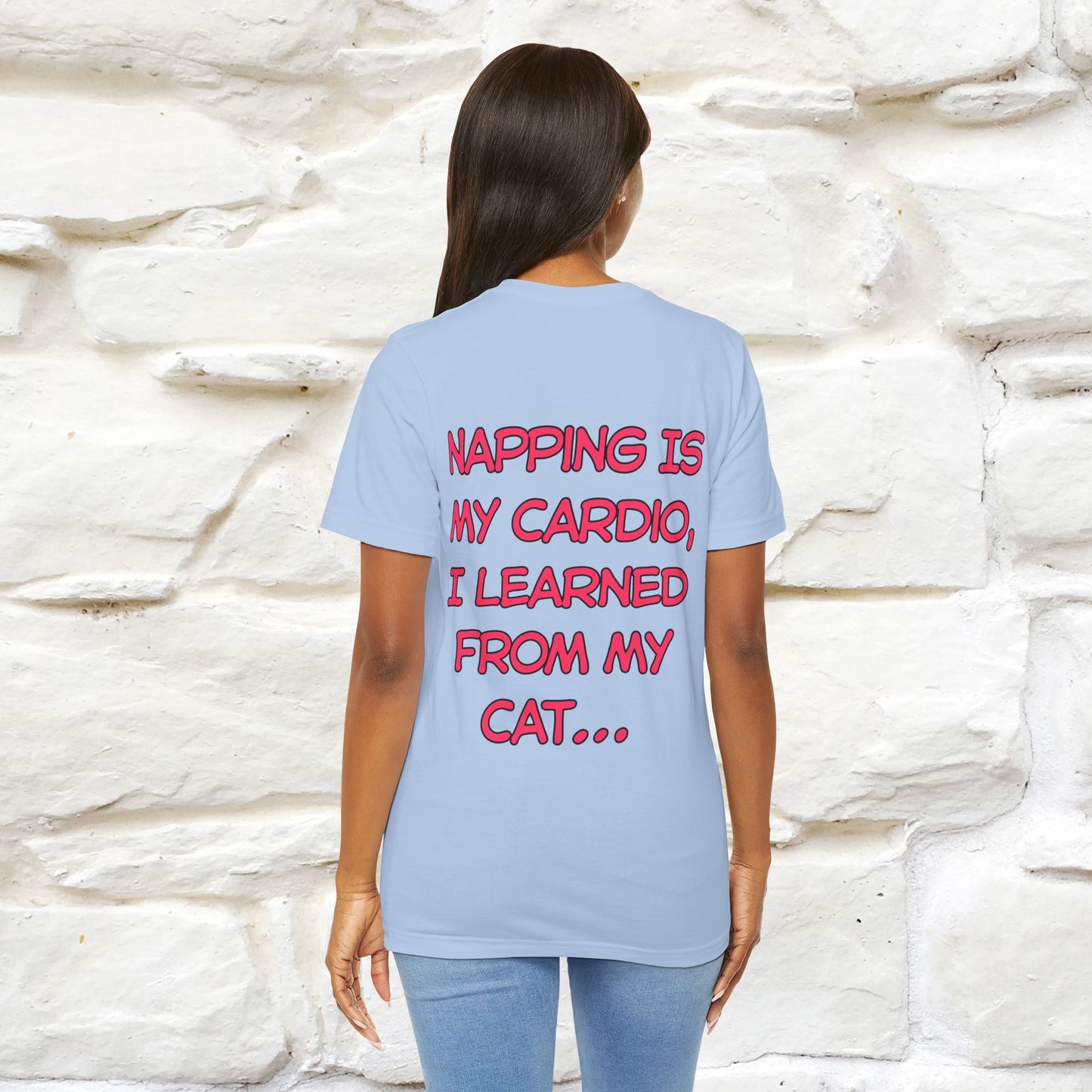 "Napping Is My Cardio, I Learned From My Cat…" Funny Cat T-shirt | Nunu&Miao Studio
