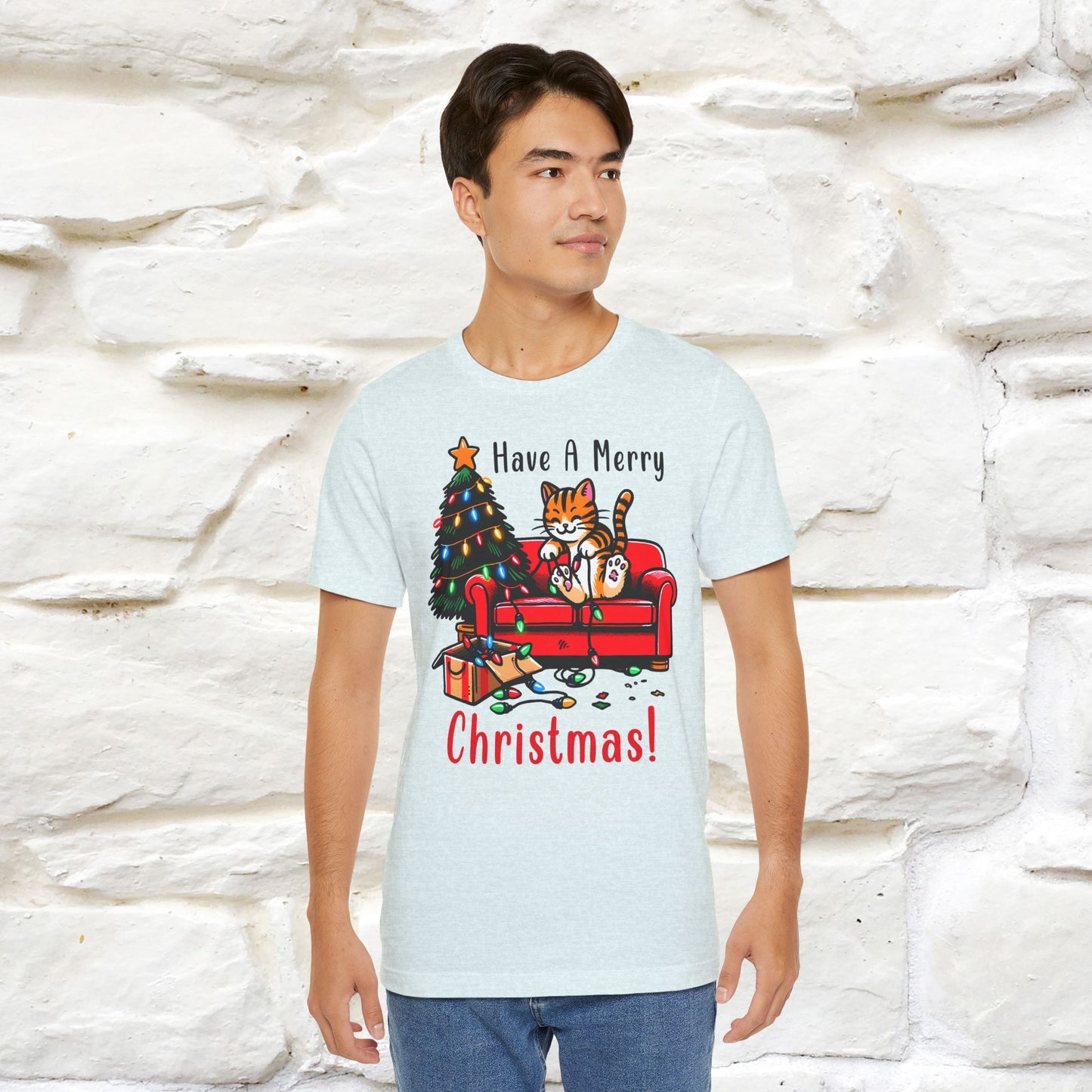 “Have A Merry Christmas! T-Shirt | Festive Cat Shirt for Men & Women | 100% Cotton”