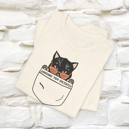 Judging You Silently Cat T-Shirt for Men | 100% Cotton* Funny & Sassy Tee