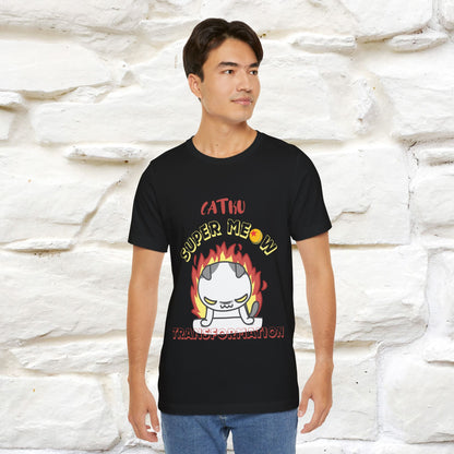 Catku Super Meow Transformation T-Shirt for Men & Women | 100% Cotton* Anime-Inspired Cat Tee