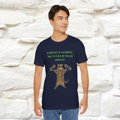 "Everyday Is Caturday – Flex My Feline Muscle"| Funny Cat T-Shirt  |Nunu&Miao Sudio