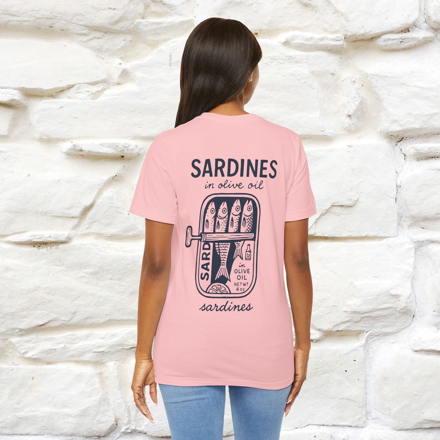 "Sardines In Olive Oil" Cute T-shirt | Front & Back Design|Nunu&Miao Studio