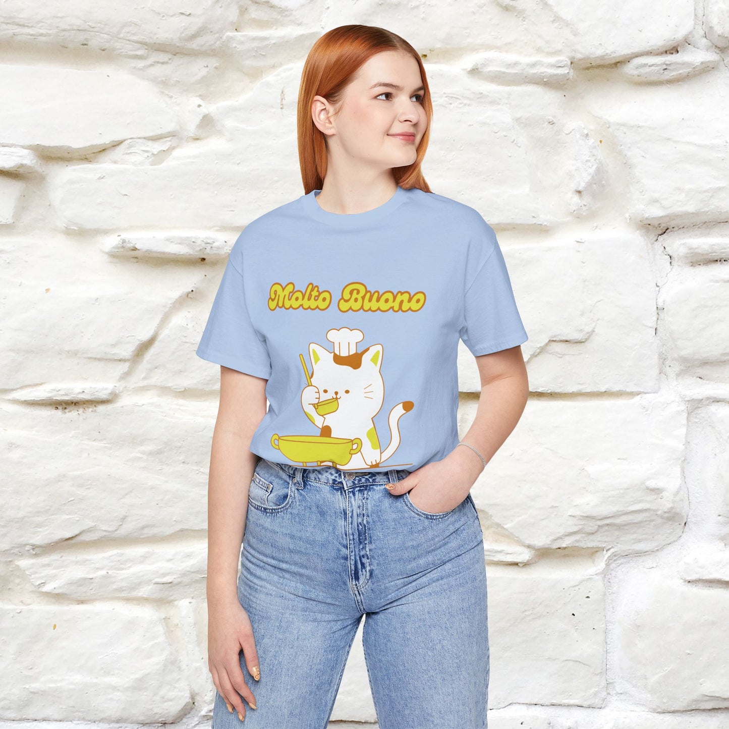 “Molto Buono Cat T-Shirt | Italian-Inspired Cat Shirt for Men & Women | 100% Cotton”