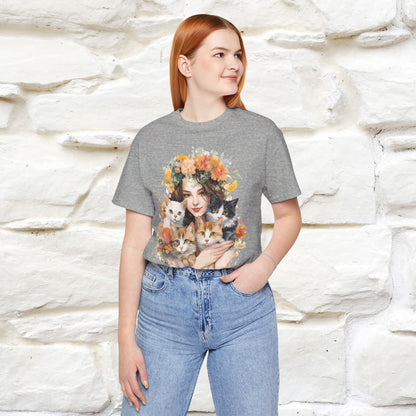 "Blossoming Love" T-shirt for Women 100% Cotton* - Nunu&Miao Studio