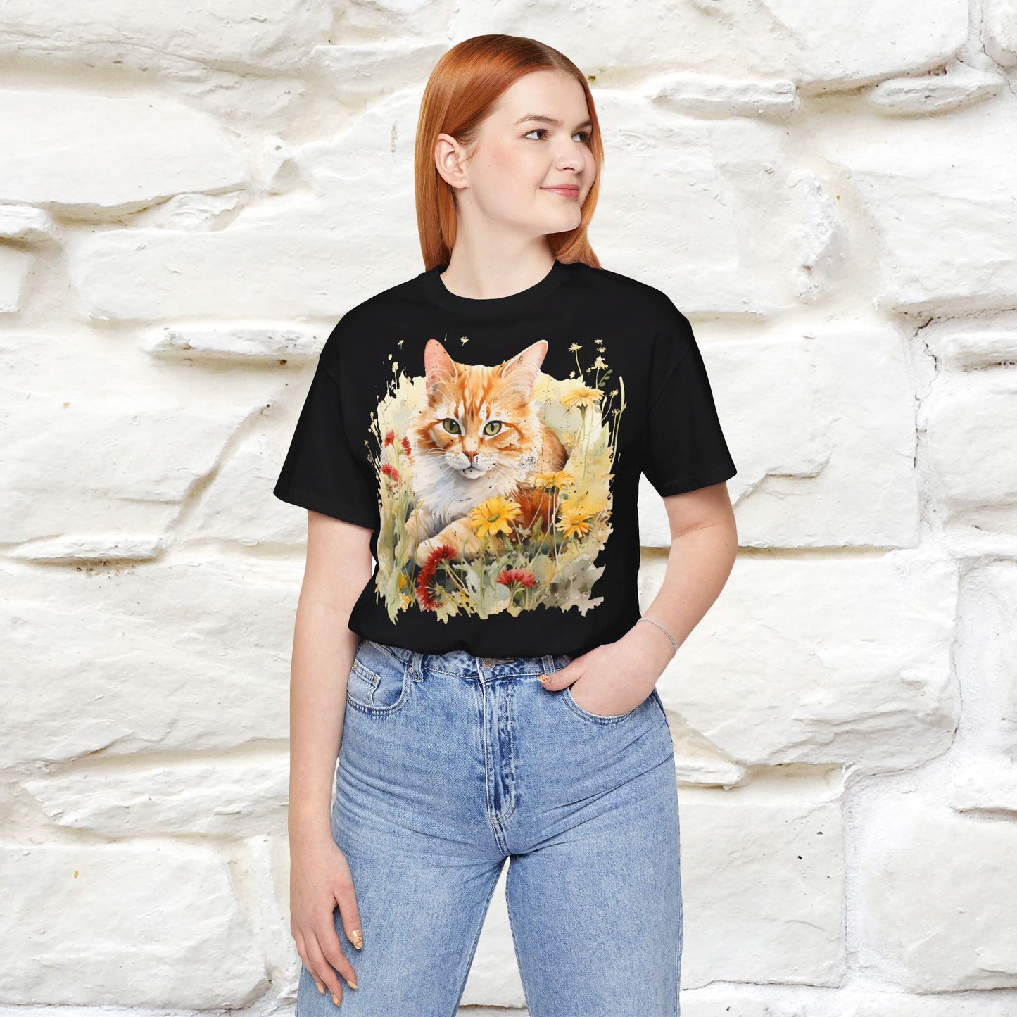 ''Elegance'' Cat T-shirt for Women 100% Cotton. - Nunu&Miao Studio