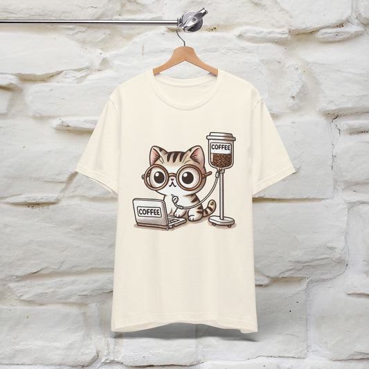 "Coffee Runs Through My Veins" Cat T-shirt for Men & Women | 100% Cotton* | Cat Lover Tee