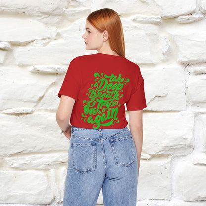 "Take a Deep Breath & Try All Over Again" Cat T-Shirt| Front & Back Design | Nunu&Miao Studio