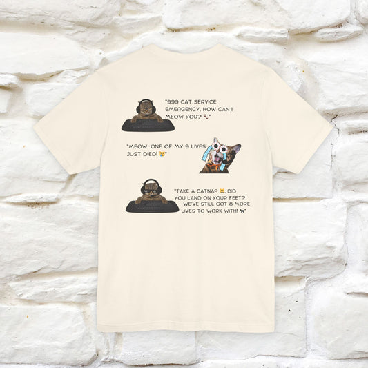''911 Emergency'' | Front & Back Design | Cat T-Shirt | Nunu&Miao Studio - Nunu&Miao Studio