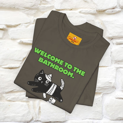 "Welcome To The Bathroom..."Funny  Cat T-shirt |Nunu&Miao Studio