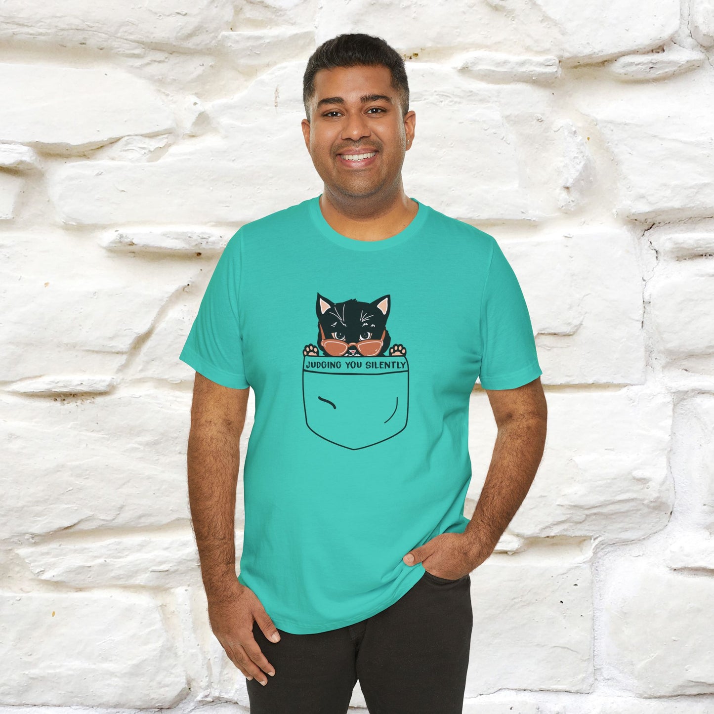 ''Judging You Silently'' | Cat T-Shirt for Men | Nunu&Miao Studio