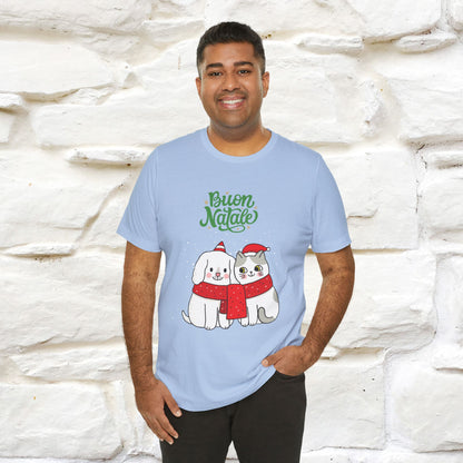 ''Buon Natale Cat and Dog'' Christmas T-shirt  | Nunu&Miao Studio - Nunu&Miao Studio