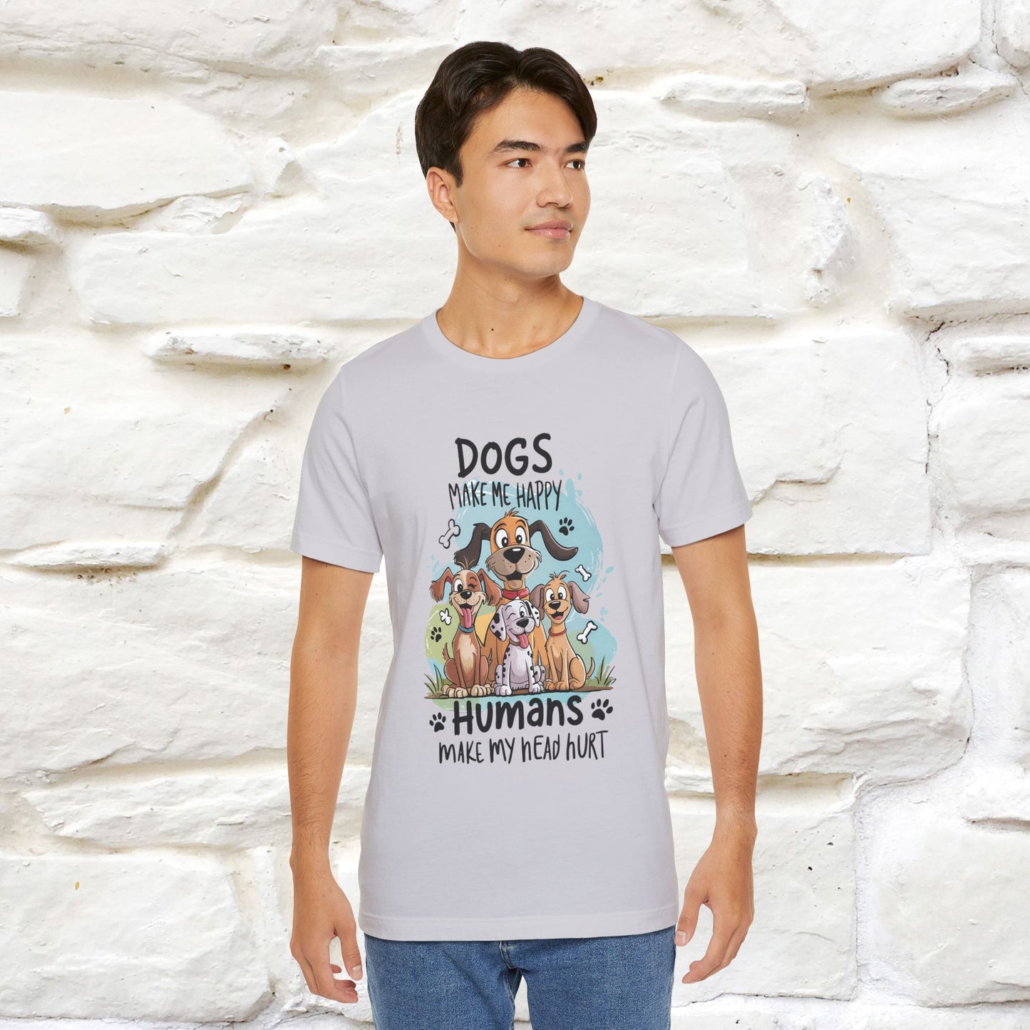 " Dogs Make Me Happy ..."  T-shirt |Nunu&Miao Studio