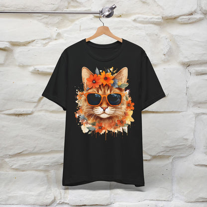 "Cool Cat in Bloom" T-shirt for Men and Women | 100% Cotton*