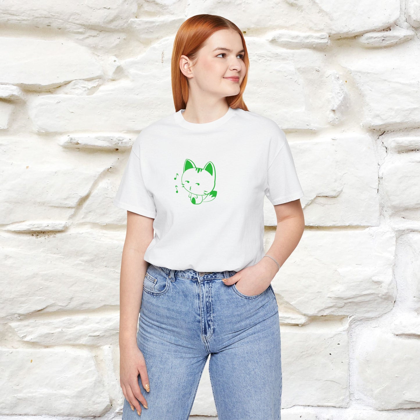 "Happiness Comes From Peace, Peace Comes From Indifference" Cat T-Shirt| Front & Back Design | Nunu&Miao Studio