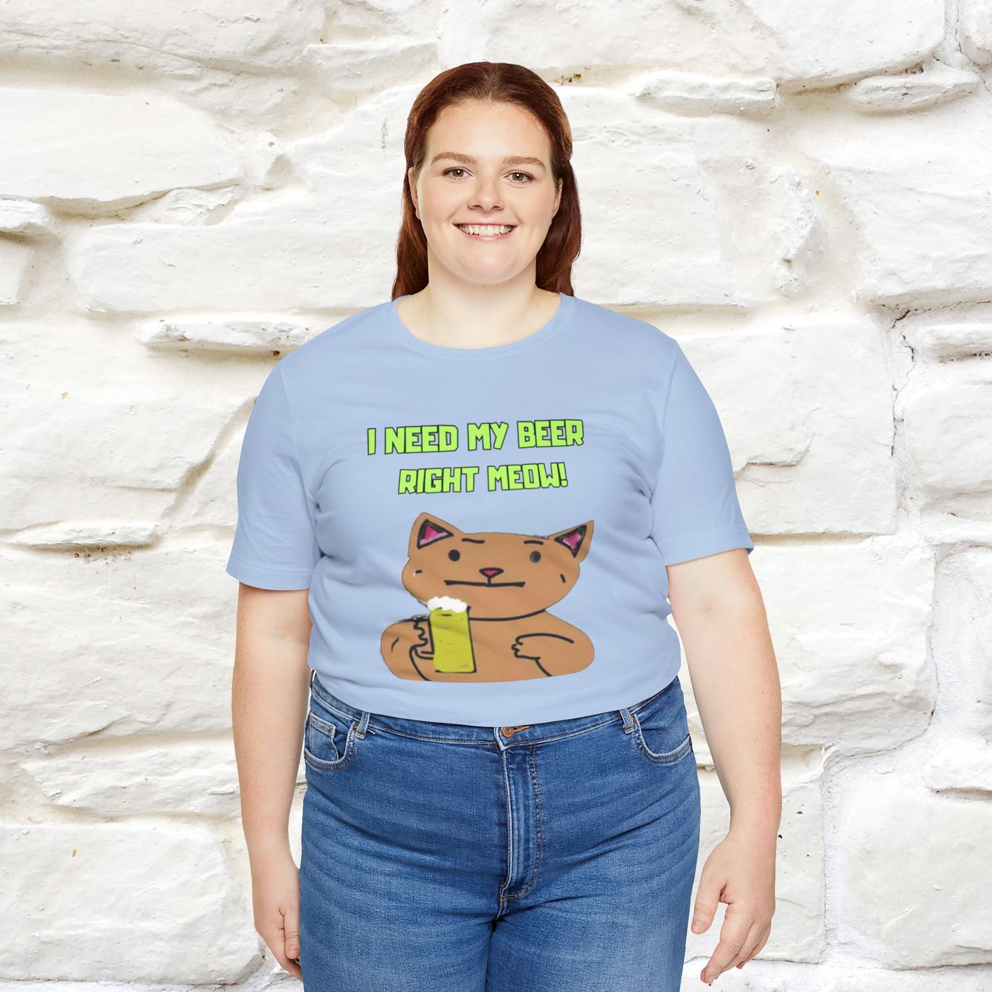 "I Need My Beer Right Meow!" Cat  T-shirt |Nunu&Miao Studio