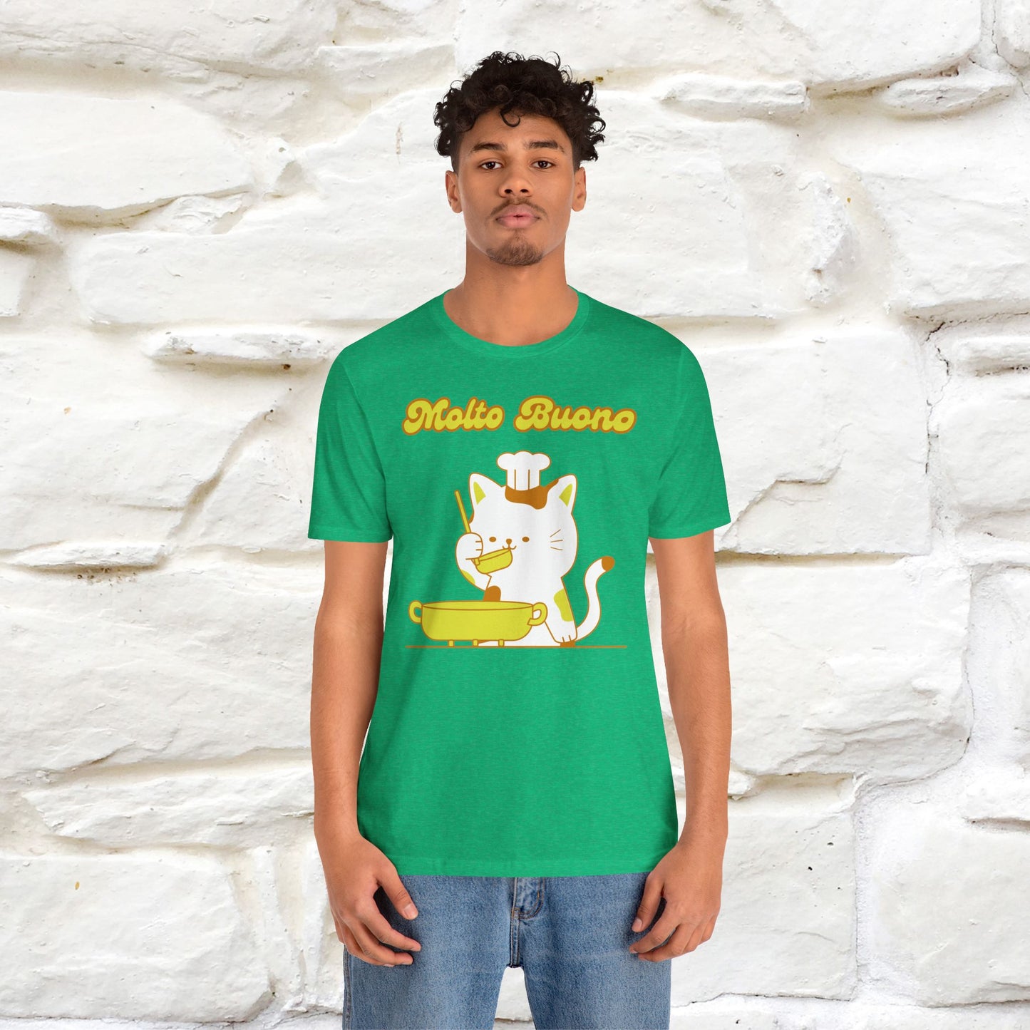 “Molto Buono Cat T-Shirt | Italian-Inspired Cat Shirt for Men & Women | 100% Cotton”