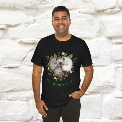 "All You Need Is Love" Cat T-Shirt | 100% Cotton* | Adorable Cat Apparel for Men & Women
