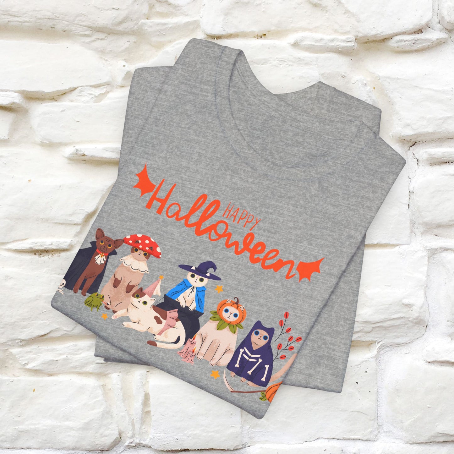 ''Happy Halloween Cat Family'' Unisex T-shirt 100% Cotton*