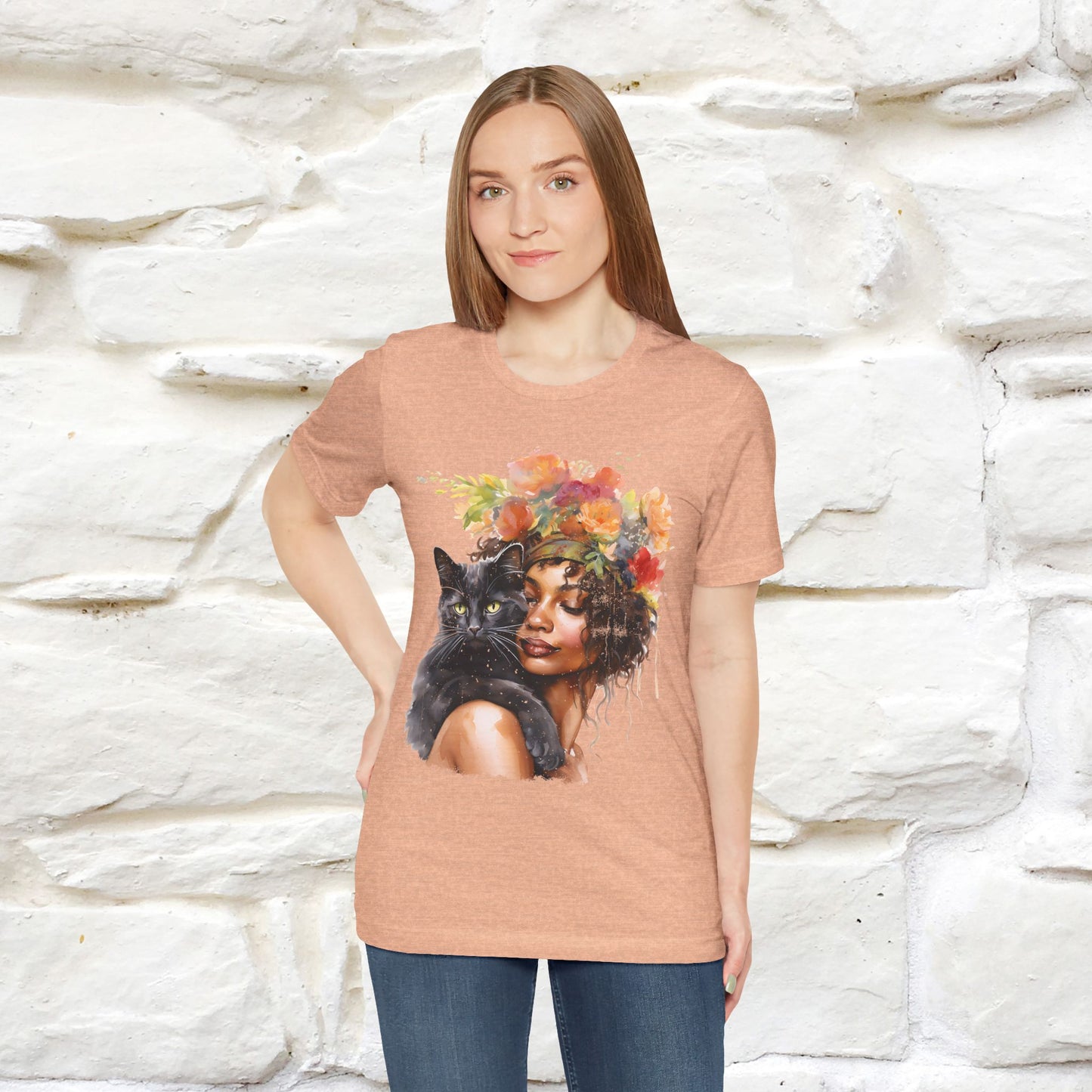 "The Black Cat and The Lady" T-Shirt for Women | 100% Cotton*