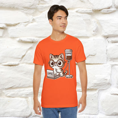 "Coffee Runs Through My Veins" Cat T-shirt for Men & Women | 100% Cotton* | Cat Lover Tee