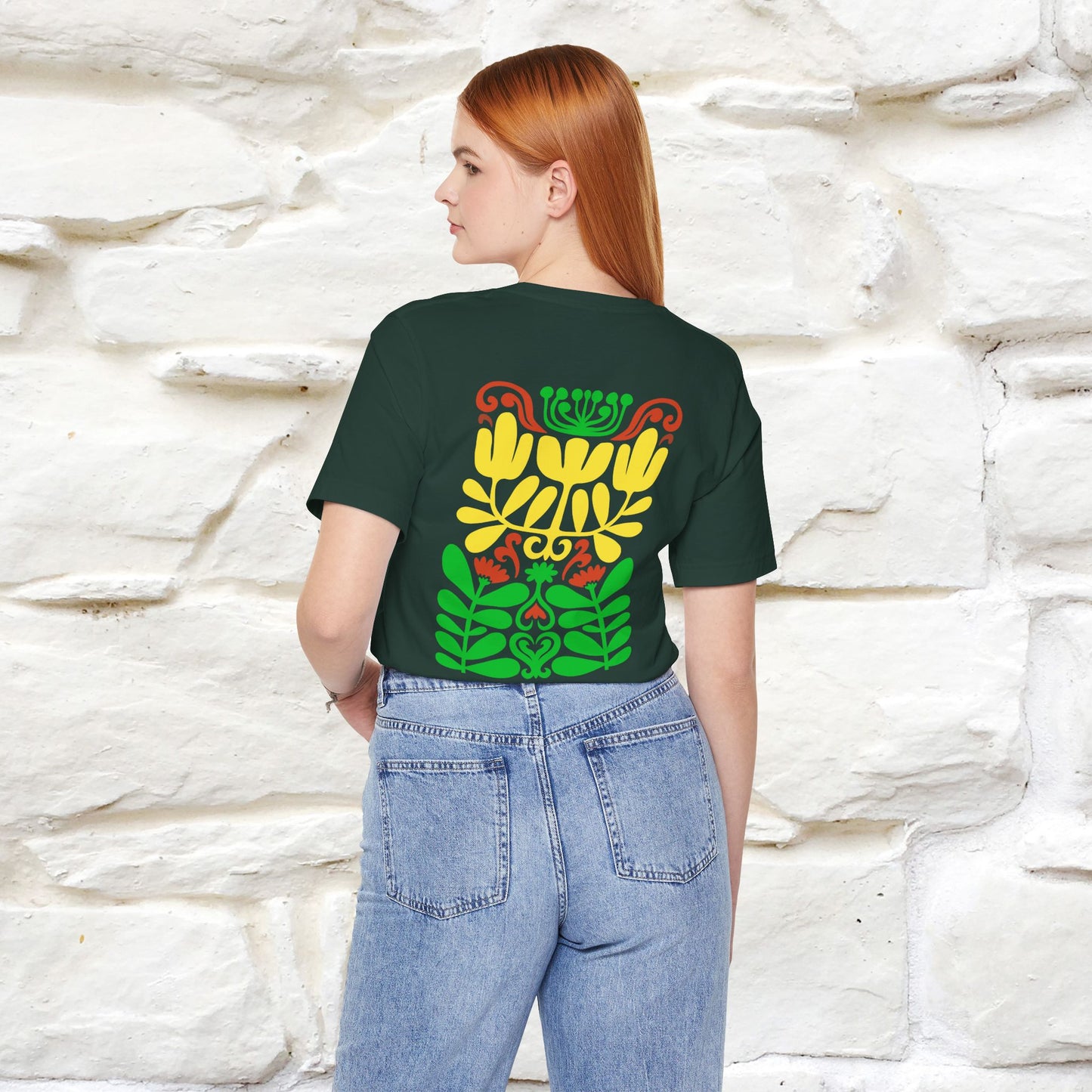 ''Floral Abstract'' Cat T-Shirt Front and Back Design | Nunu&Miao Studio