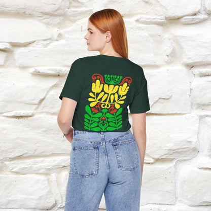 ''Floral Abstract'' Cat T-Shirt Front and Back Design | Nunu&Miao Studio