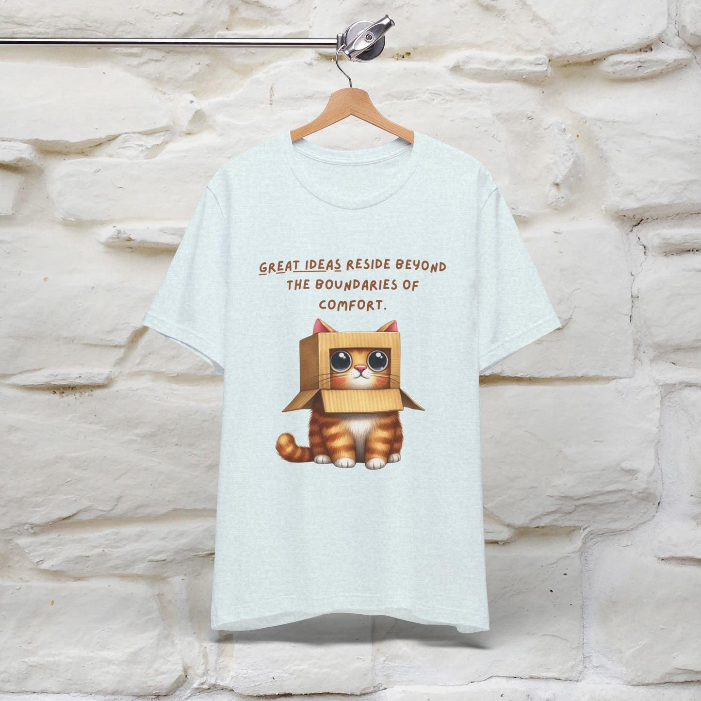 "Great Ideas Reside Beyond Boundaries of Comfort" Cat T-shirt for Men and women  | 100% Cotton*