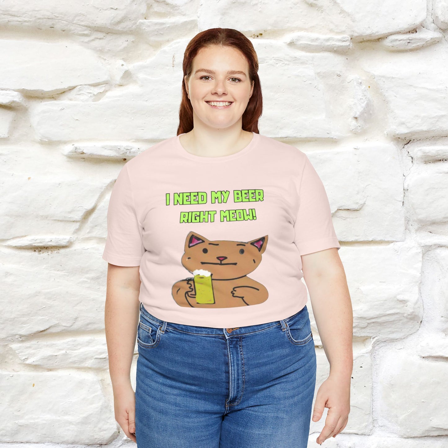 "I Need My Beer Right Meow!" Cat  T-shirt |Nunu&Miao Studio