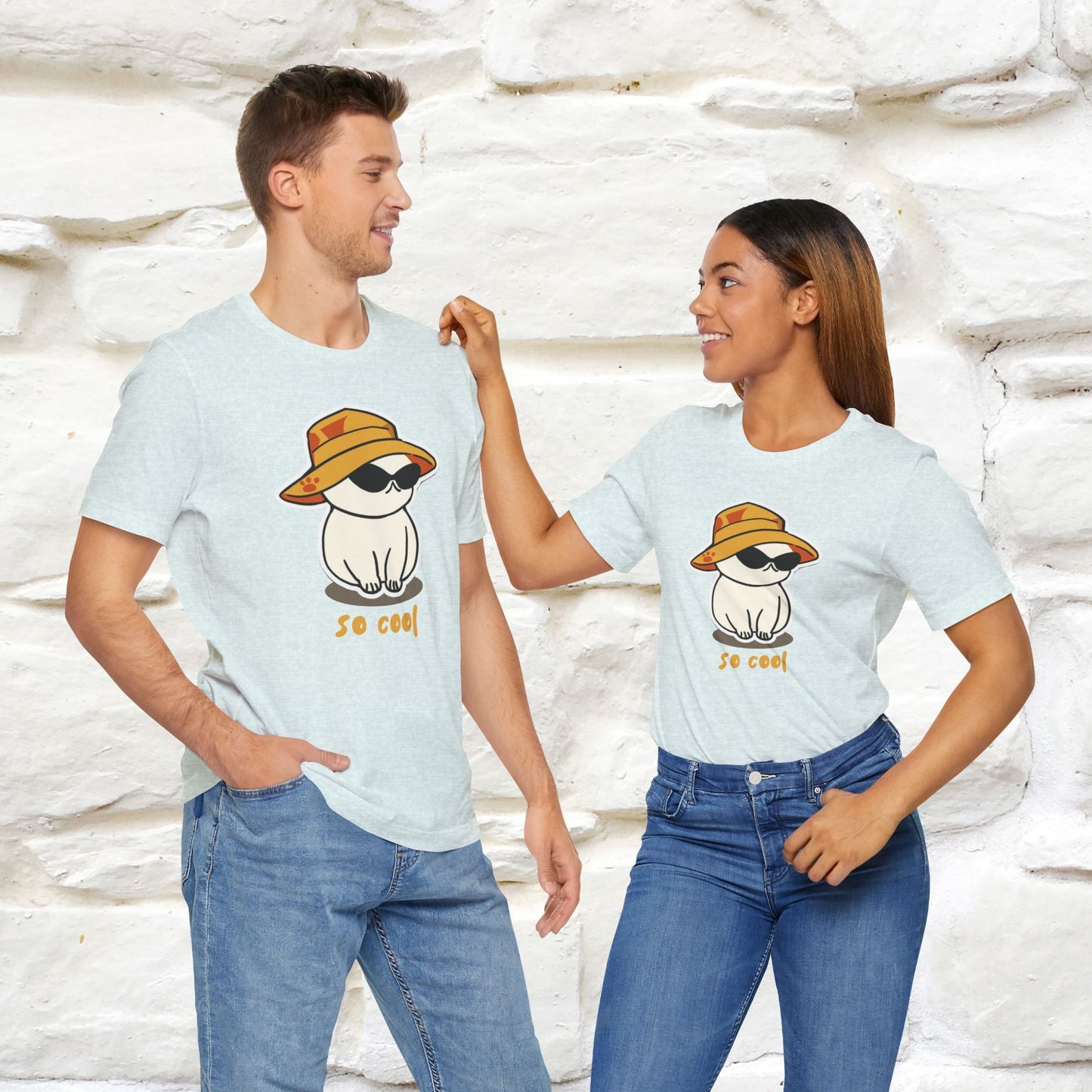 "So Cool" Cat T-Shirt for Men and Women | 100% Cotton* | Trendy Cat Apparel for Cat Lovers