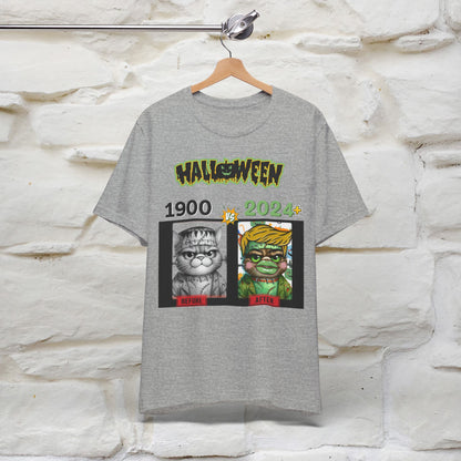 '' Halloween Time to update the look! Before And After '' Cat Unisex T-shirt 100% Cotton*