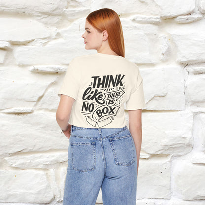 "Think Like There Is No Box" Cat T-Shirt| Front & Back Design | Nunu&Miao Studio