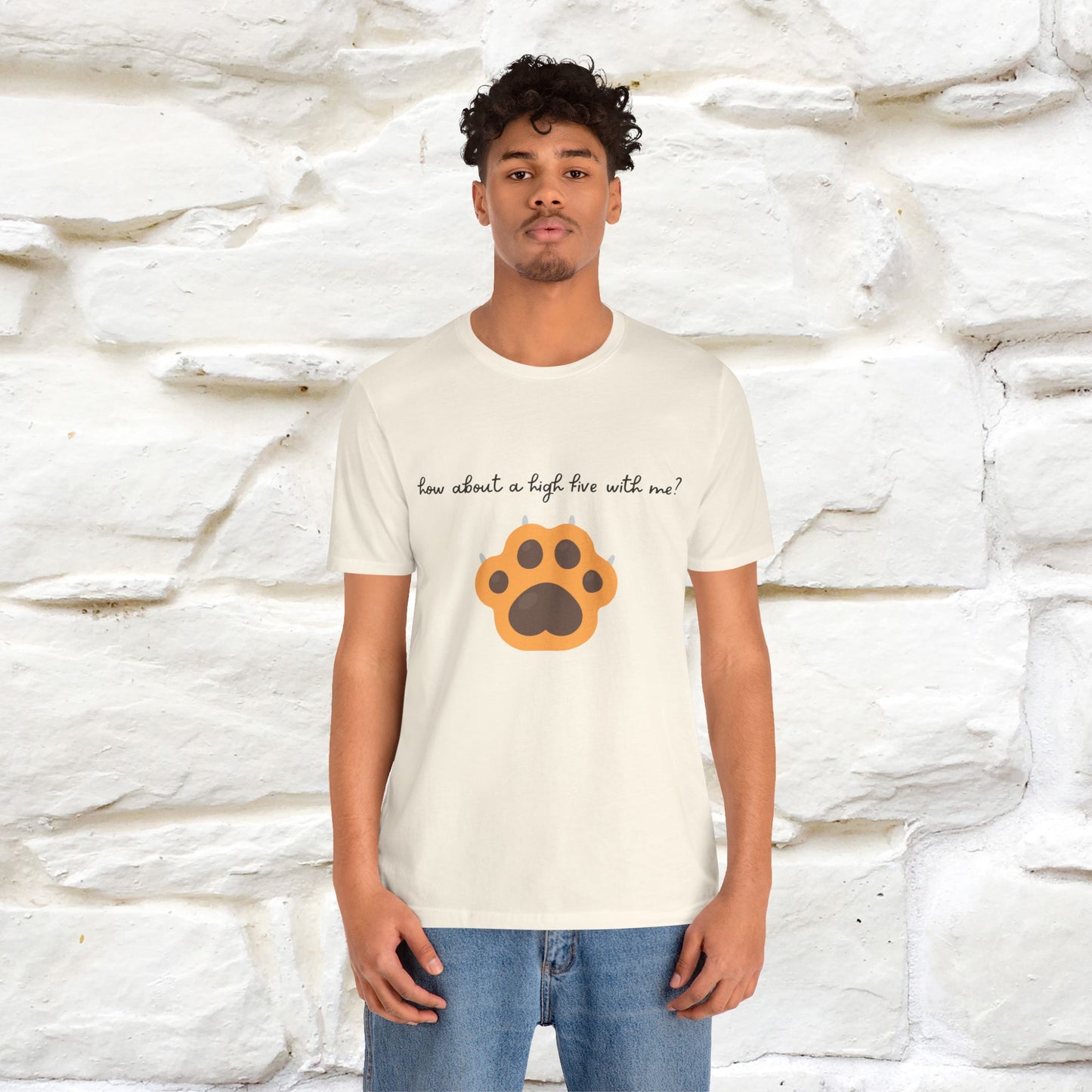 "How About A High Five With Me?" Cat T-shirt for Men & Women | 100% Cotton*