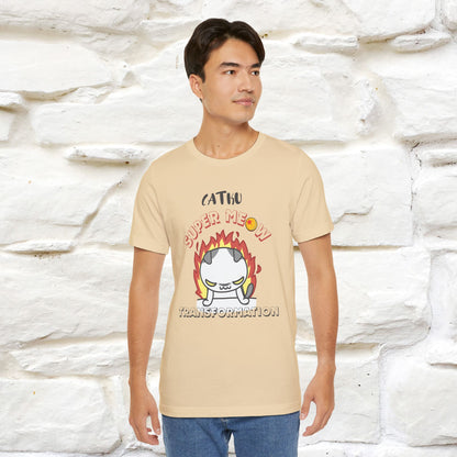 Catku Super Meow Transformation T-Shirt for Men & Women | 100% Cotton* Anime-Inspired Cat Tee