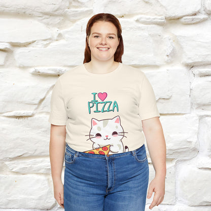 "I Love Pizza" Cat T-shirt for Men & Women | 100% Cotton*