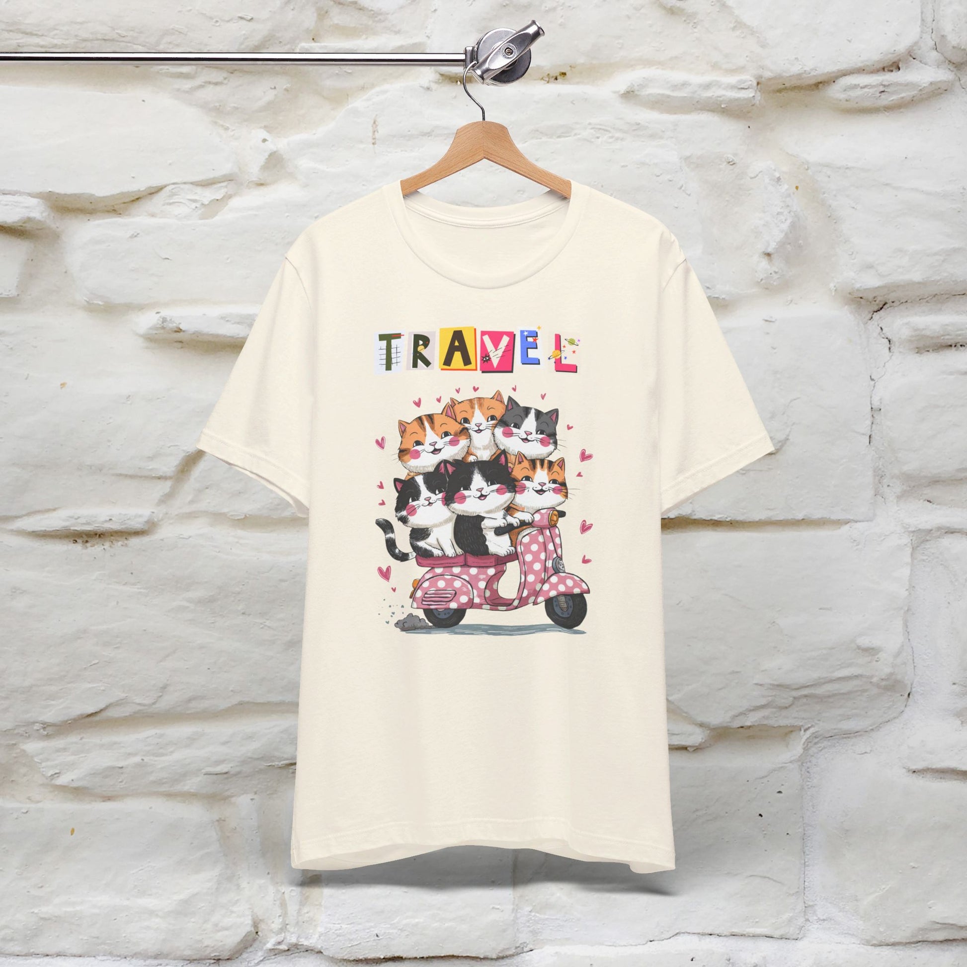 ''Travel'' Cat T-shirt for Women 100% Cotton* - Nunu&Miao Studio